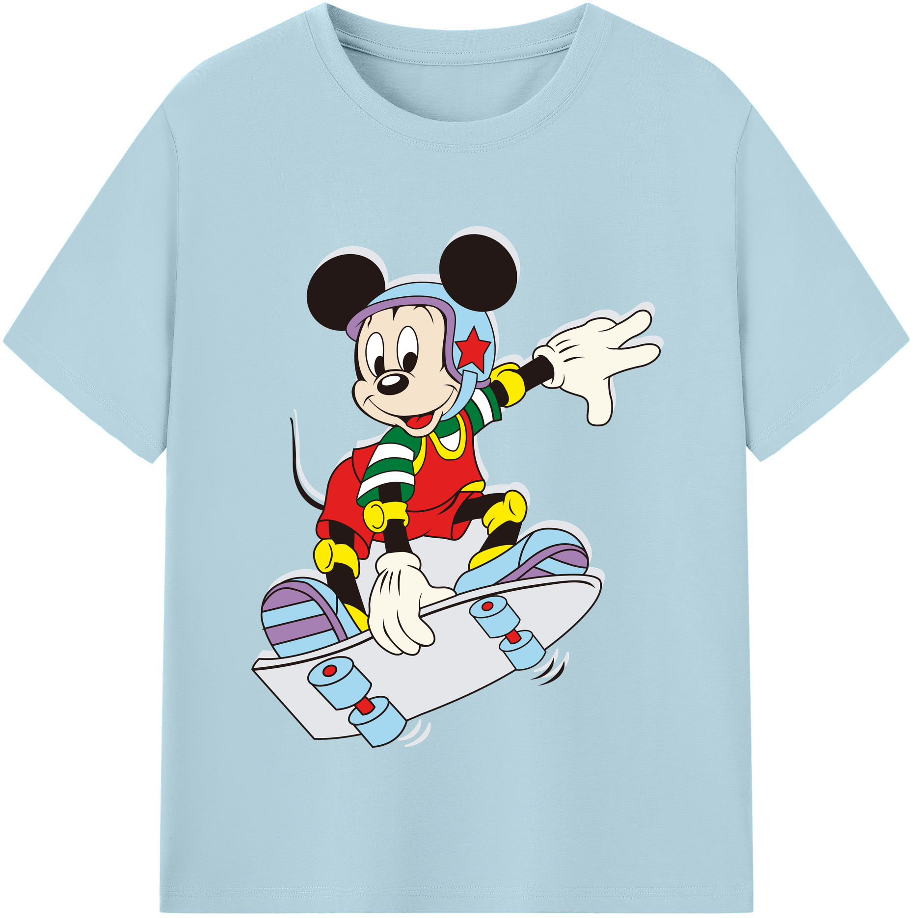 （画像用） ミッキーマウス Mickey Mouse 綿100％半袖Tシャツ（フロントプリント）